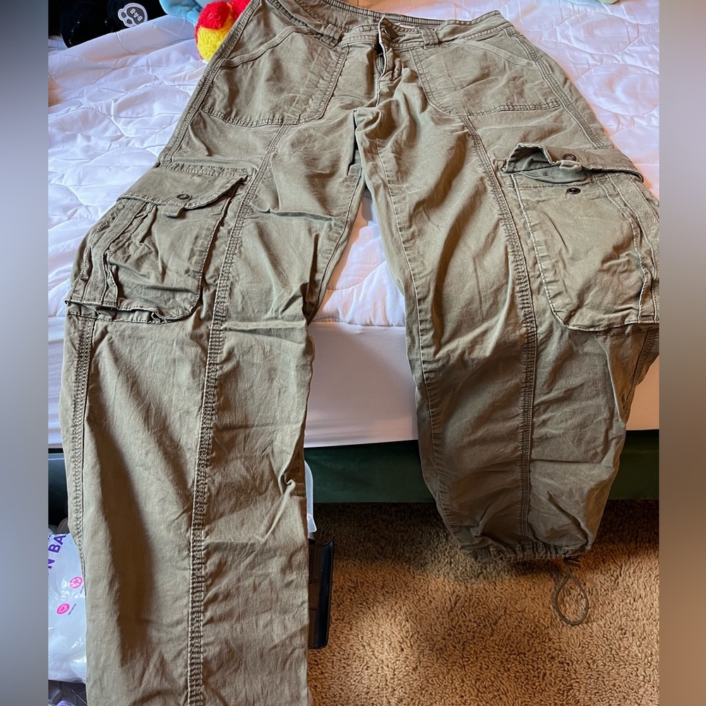 Army green garage cargo pants